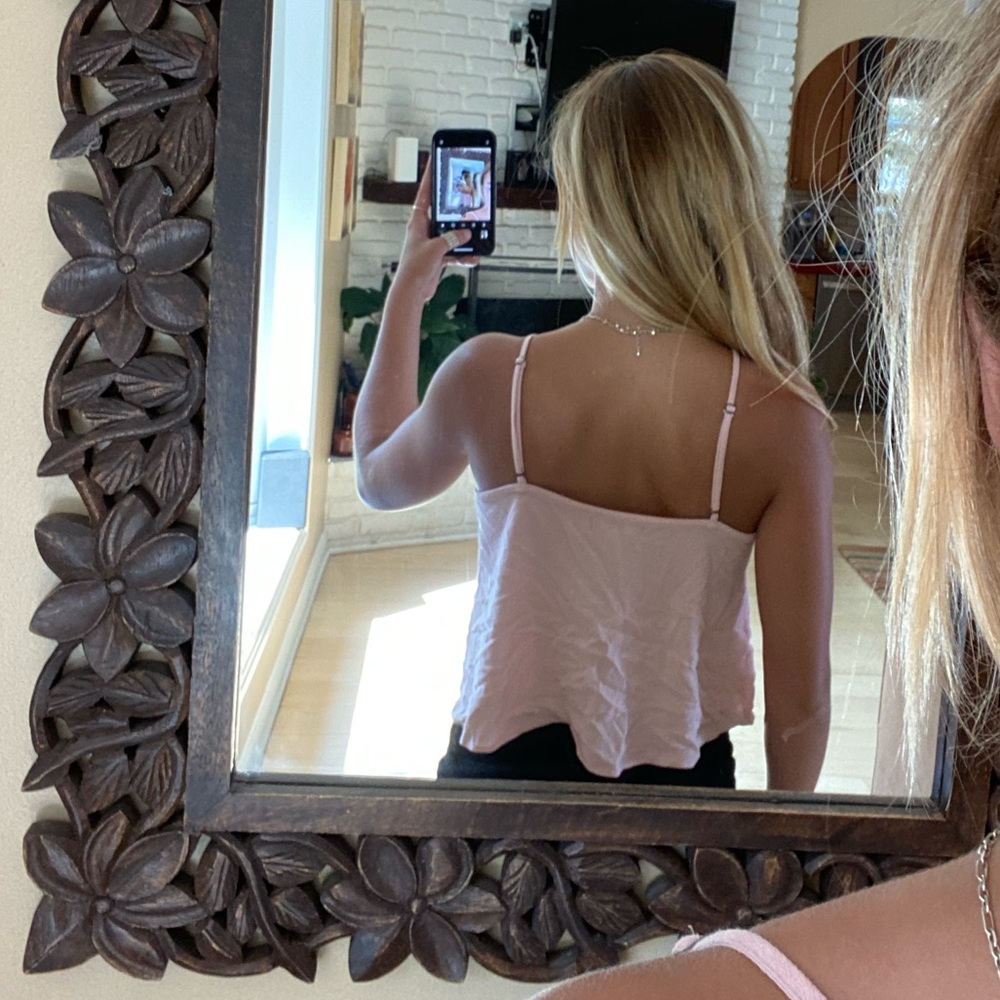 Basic Peach High Straight Neck Top - image 3